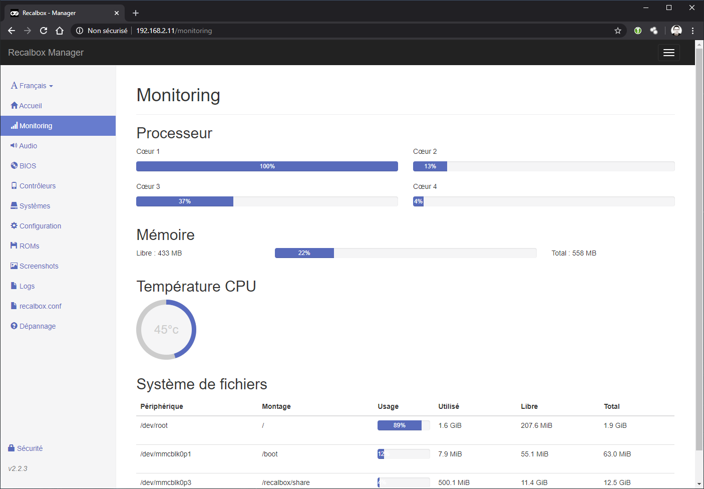 recalbox-administration-portail