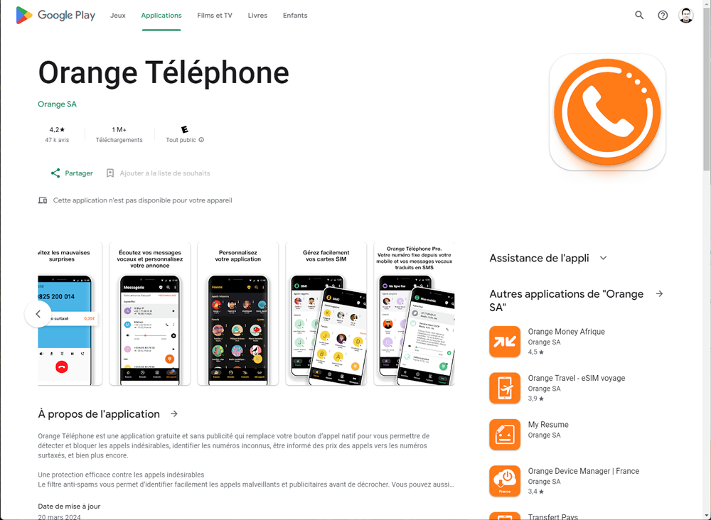 Application mobile "Orange Téléphone" : Une application Anti-Spam gratuite et simple d'utilisation