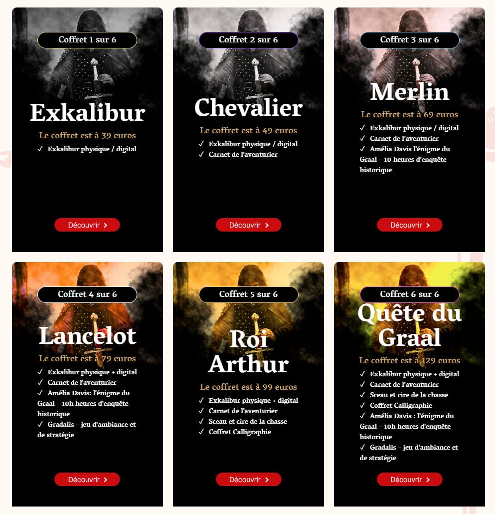 Coffrets Exkalibur