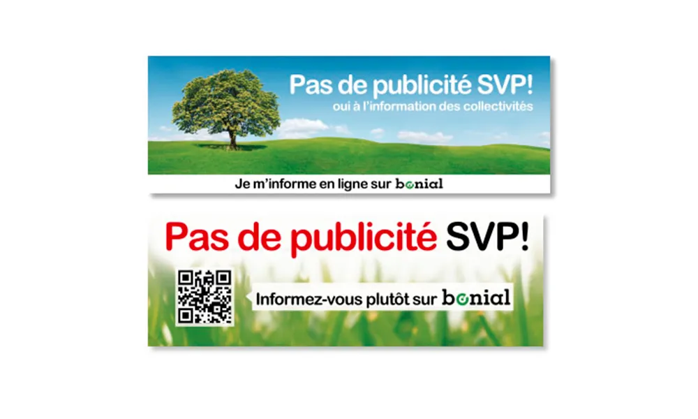 Autocollants “Stop Pub” gratuits