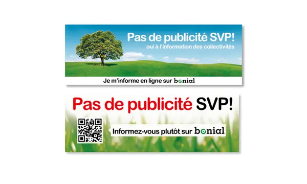 Autocollants “Stop Pub” gratuits